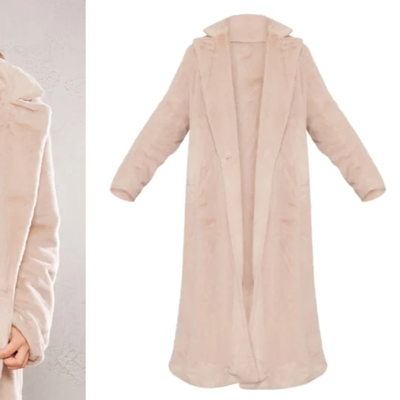 Pretty Little Thing - faux fur maxi coat M - Picture 2 of 3